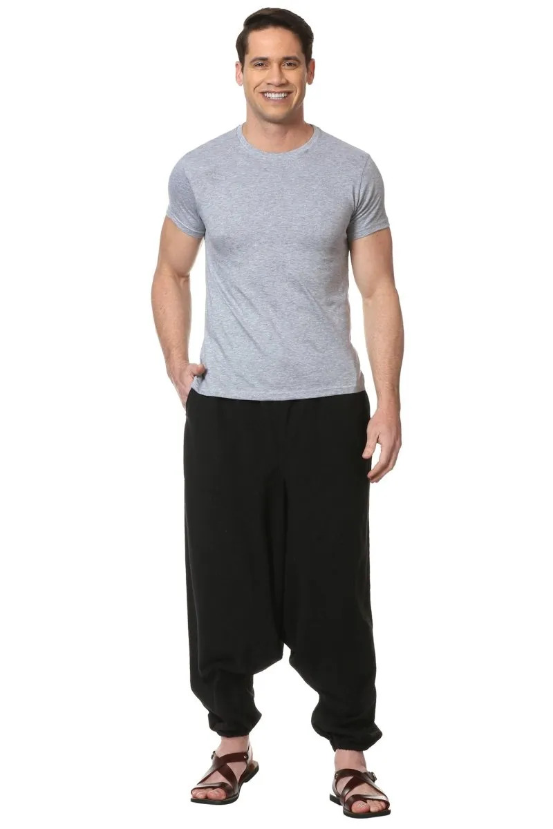 Men's Harem Pack of 2 | Black & Melange Grey | Fits Waist Sizes 28 to 36 Inches