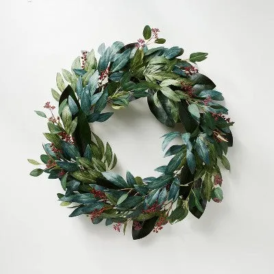 Mixed Eucalyptus Leaf Berry Wreath - Threshold designed with Studio McGee