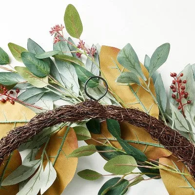 Mixed Eucalyptus Leaf Berry Wreath - Threshold designed with Studio McGee