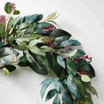 Mixed Eucalyptus Leaf Berry Wreath - Threshold designed with Studio McGee