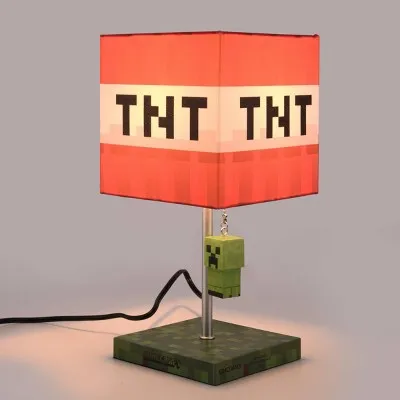 New - Table Lamp Inspired by Minecraft TNT with LED Light Bulb