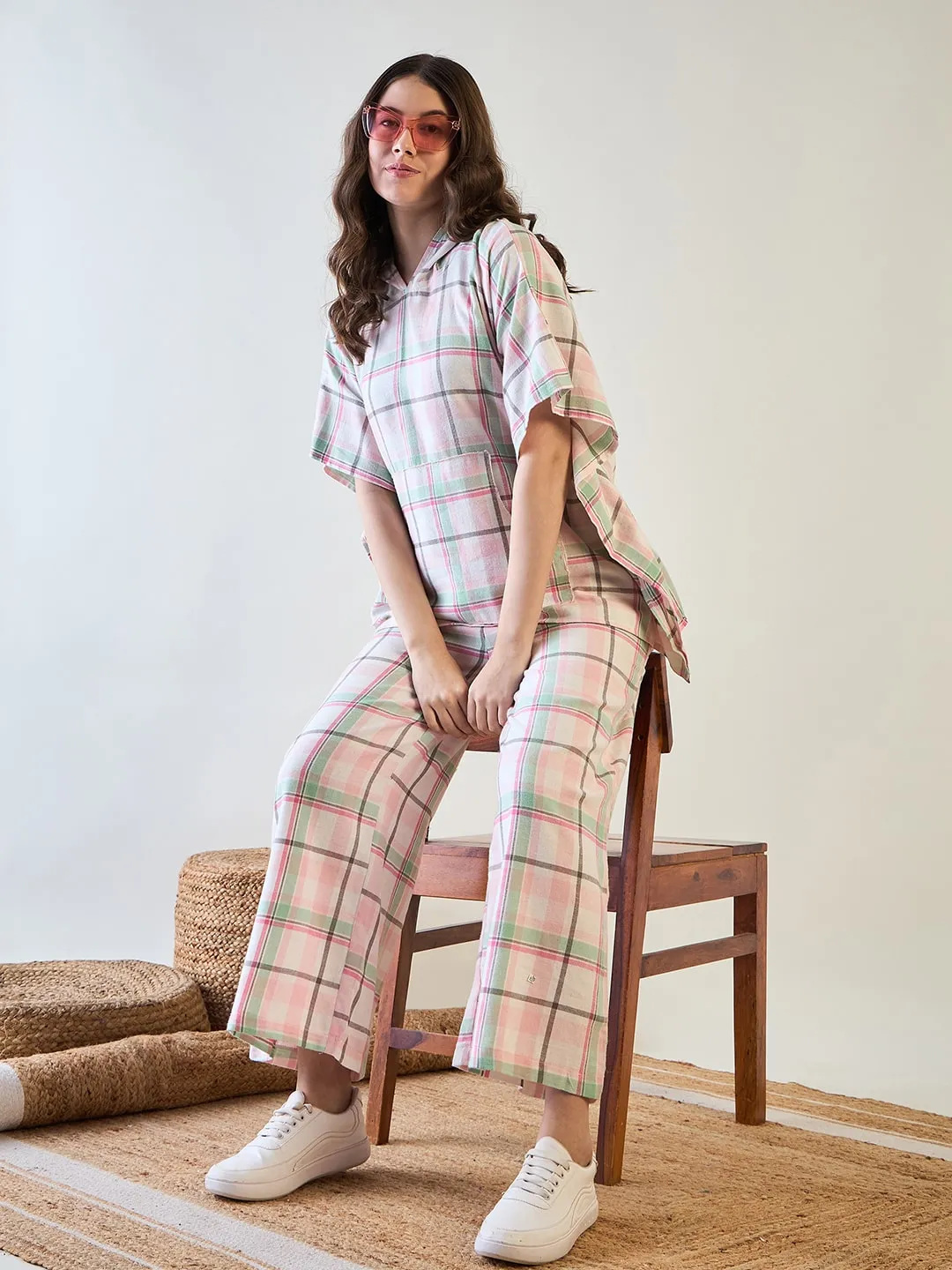 Pink and Green Plaid Loungewear