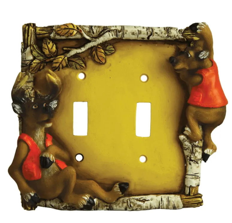 Rivers Edge Cute Deer Double Switch Plate Cover