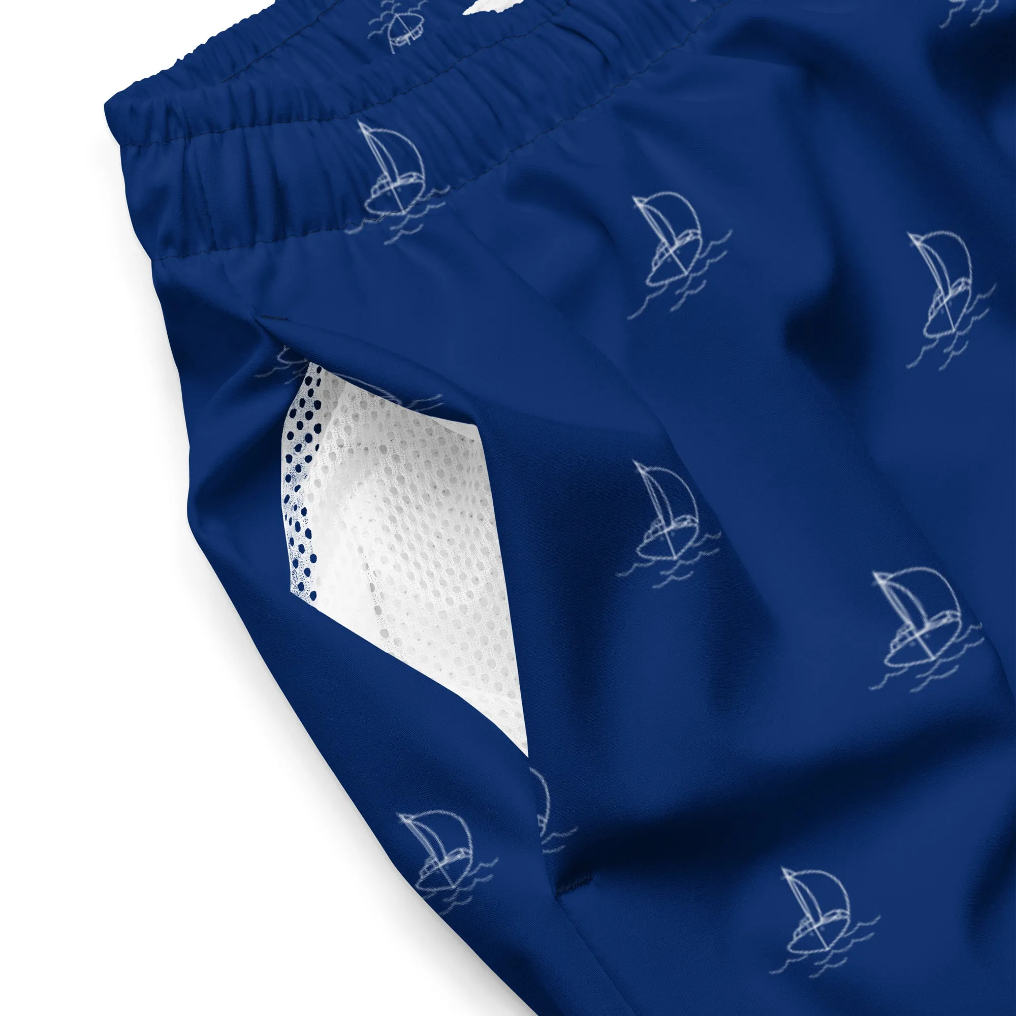 Sailboat print swim trunk for men