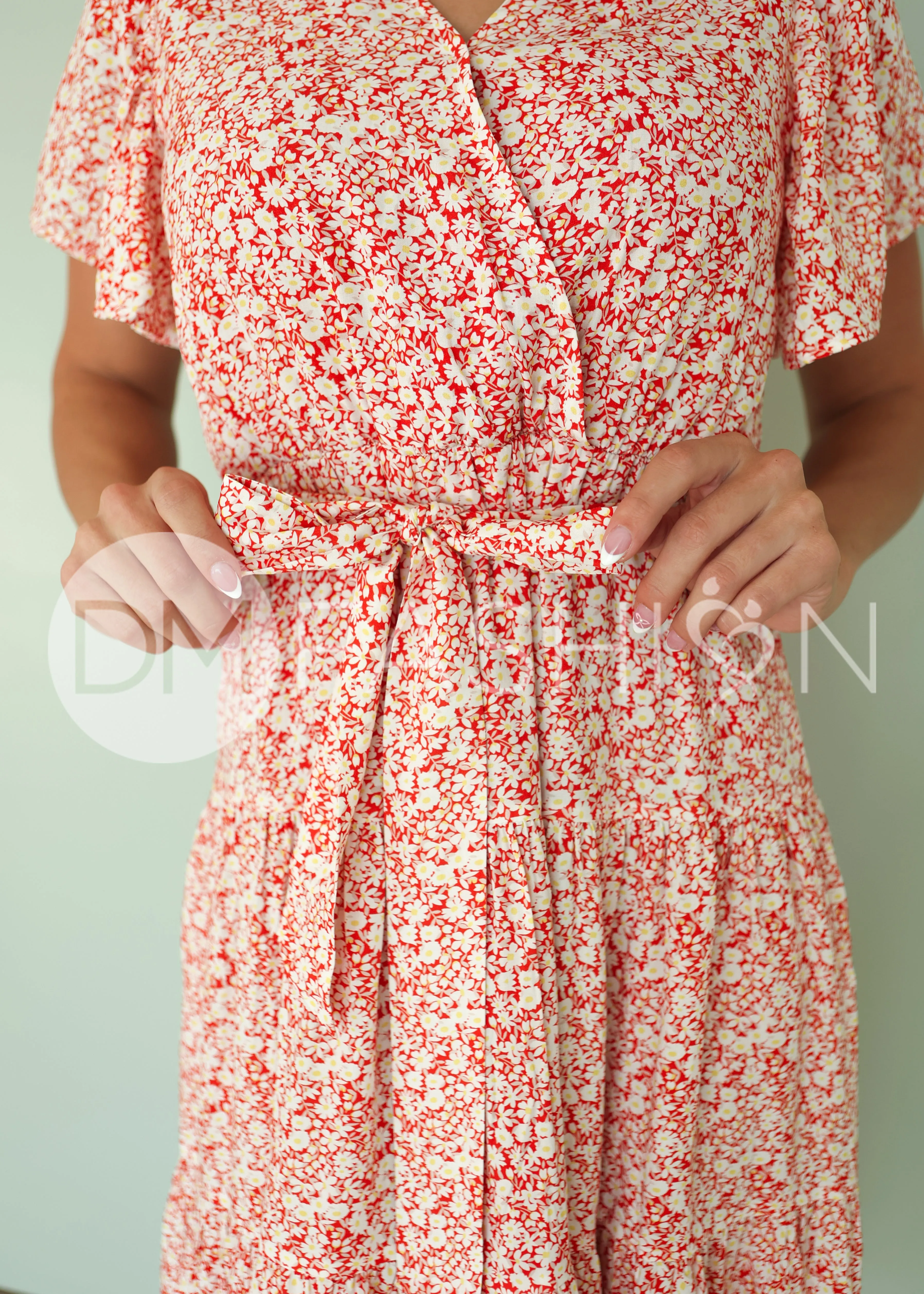 Tessa Brick Floral Dress - DM Exclusive - Maternity Friendly