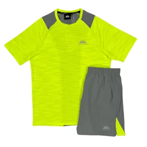 Trailberg Element 2.0 T-Shirt / Shorts Set - Neon Yellow / Grey