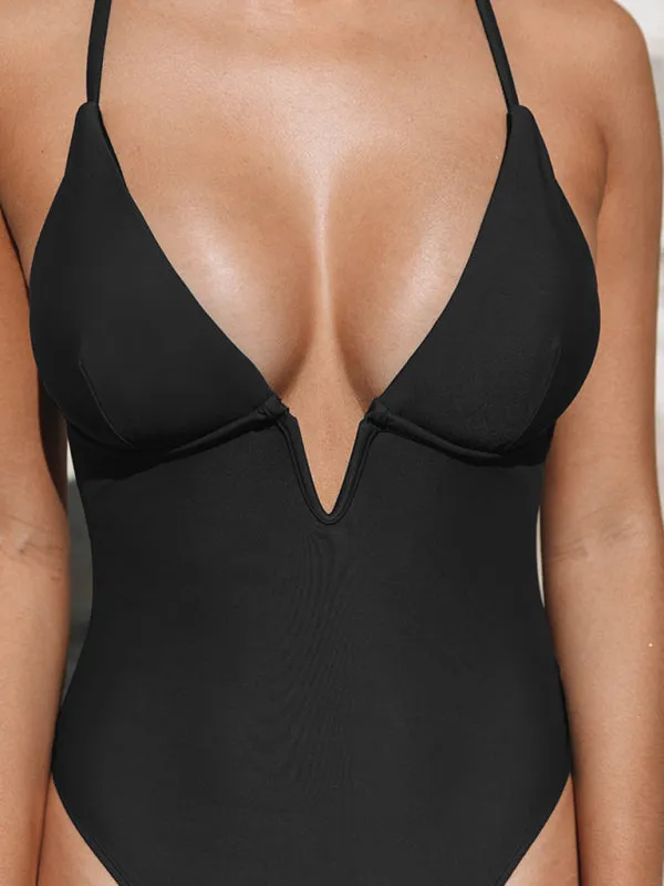 Women's Solid Color Rib Love The Muse Underwire One-Piece Swimsuit